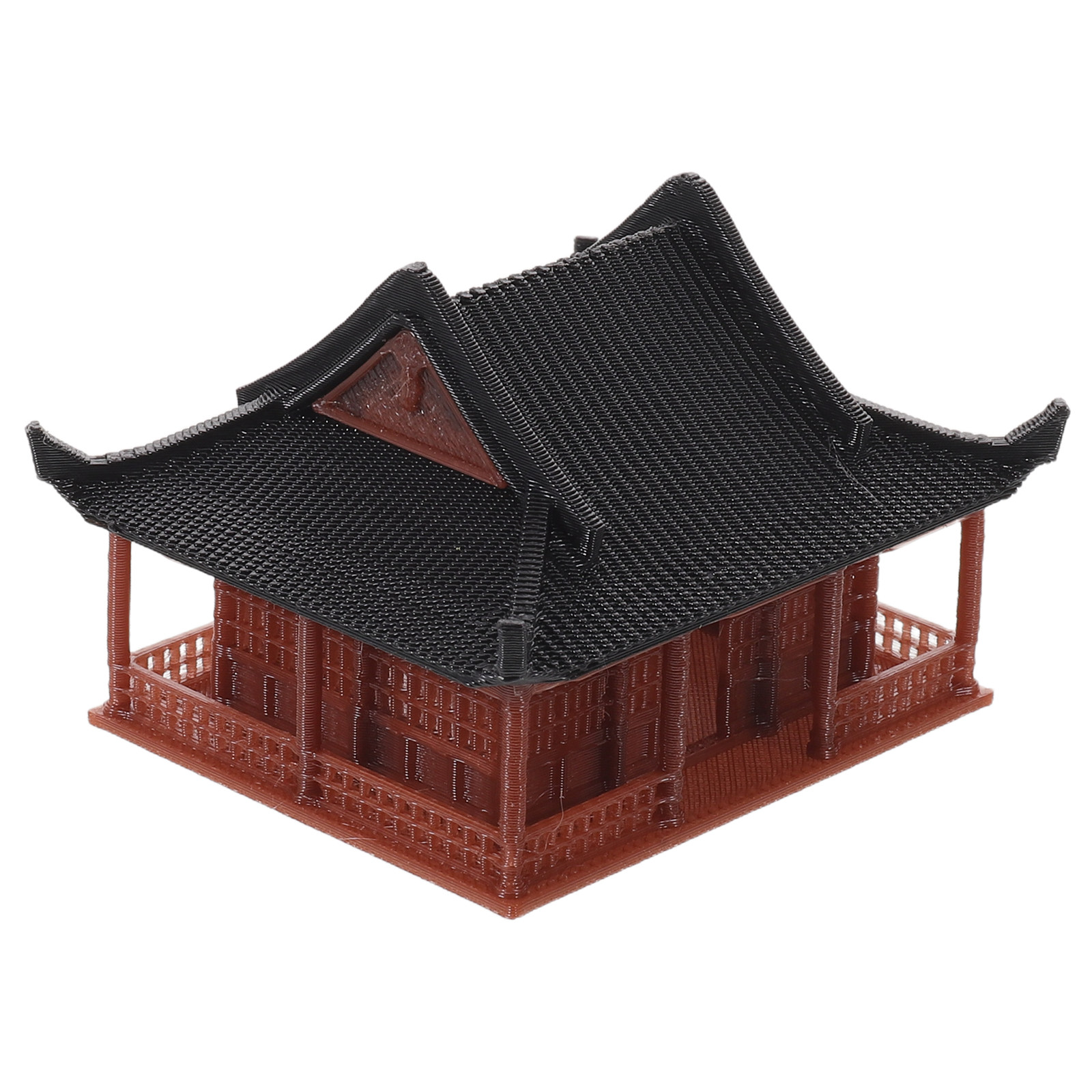 Bonsai Garden Landscape Design - Mini Pavilion Statue Layered Design Bonsai