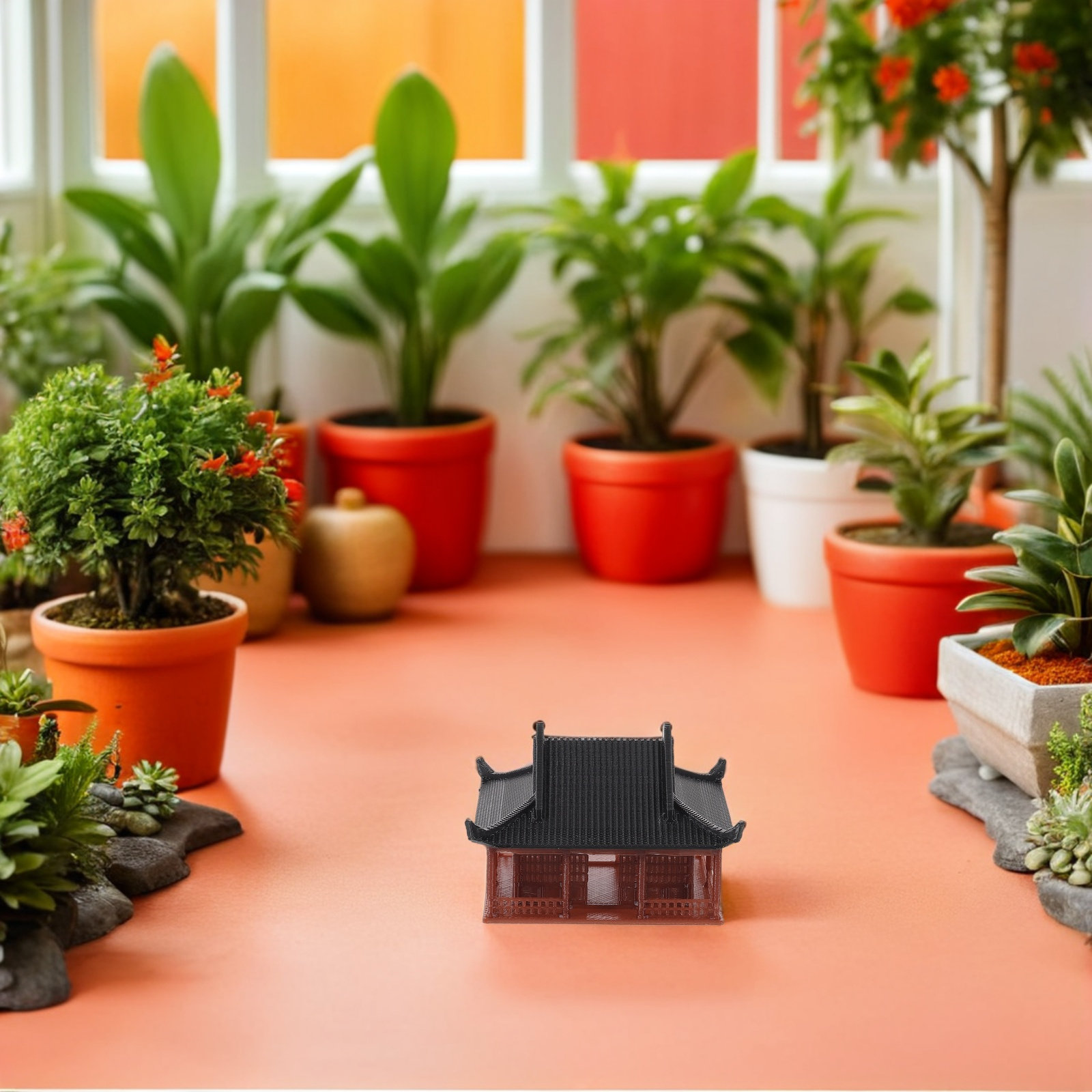 Mini Pavilion Statue Layered D - Bonsai Garden Landscape Design ulasan dan harga